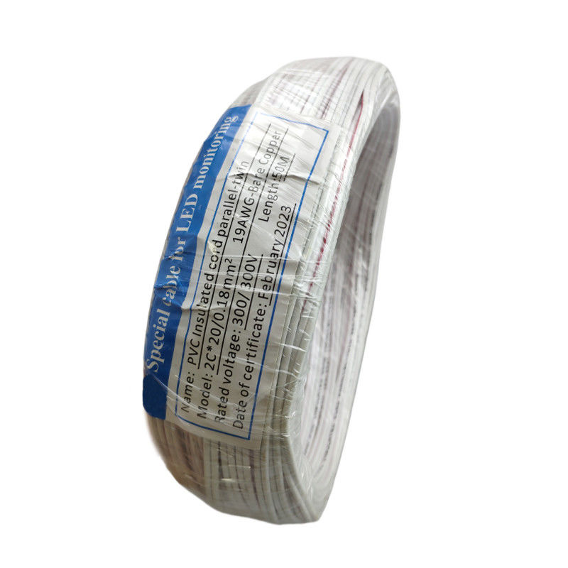 Yüksek çözünürlüklü LED Monitör Kablosu Beyaz 2C*20/0.18mm2 Açık görsel temsil için