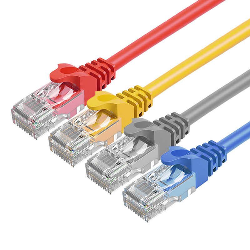 Özel Renkli Kapalı RJ45 Konektör Cat6 Yama Kablosu PVC Ceket Bakır