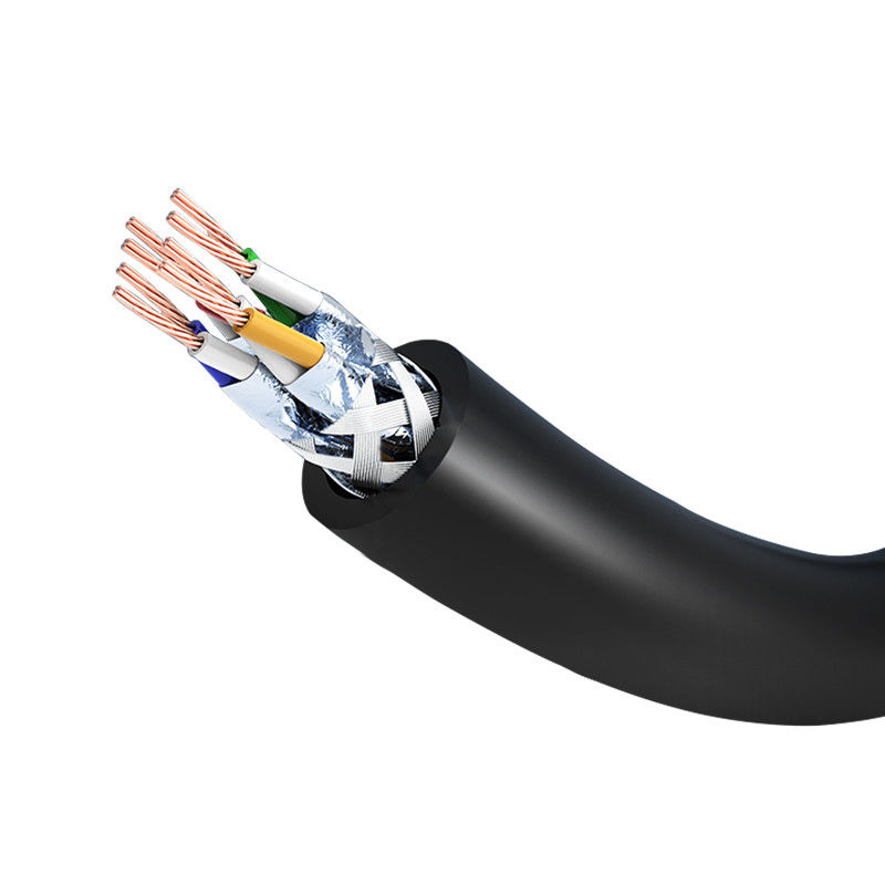 Siyah Kararlı 1M 2M 3M 5M 10M 24AWG 4 Çift Cat7 Yama Kablosu