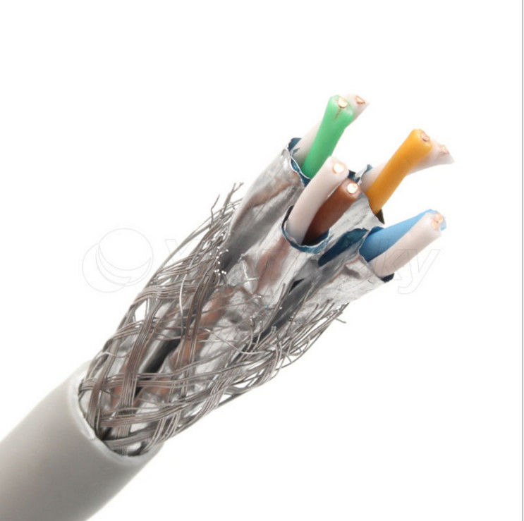 Al Folyo 0.58mm İletken HDPE PVC İzolasyon SFTP Cat6a Kablosu, Ethernet Cat6a Kablosu