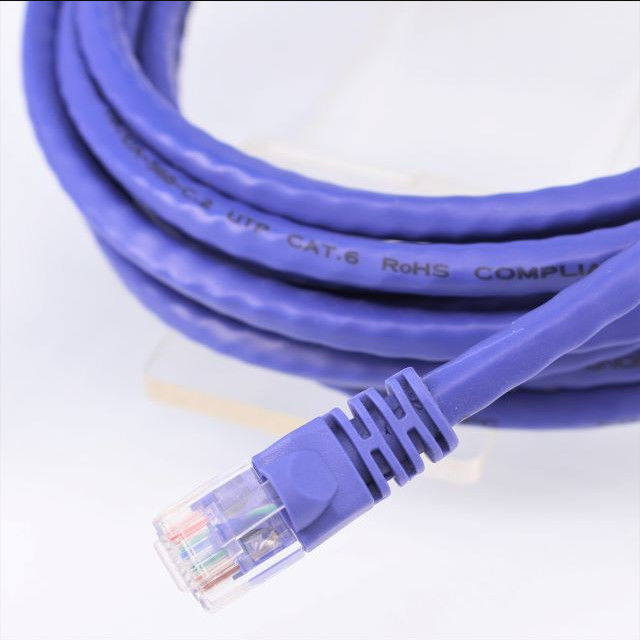 Mor Renkli 50m Cat6 Ethernet Kablosu Bakır Yapımı RJ45 8P8C