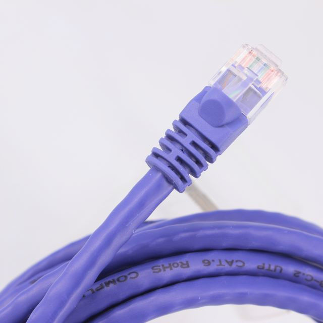 Mor Renkli 50m Cat6 Ethernet Kablosu Bakır Yapımı RJ45 8P8C