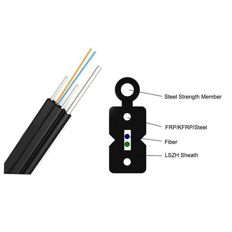 Fiber Optik Tel 1 Çekirdekli 2 Çekirdekli FTTH Bırak Kablo G657