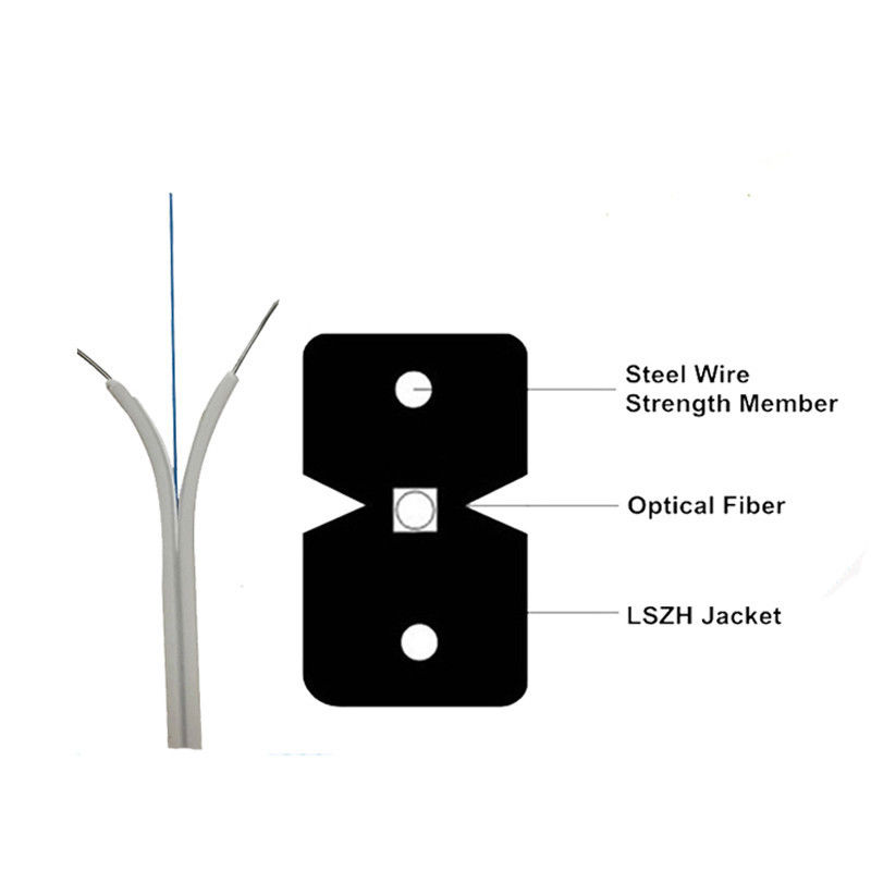 Fiber Optik Tel 1 Çekirdekli 2 Çekirdekli FTTH Bırak Kablo G657
