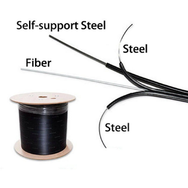 2 Çekirdekli Kendinden Destek Çelik Tel Fiber Optik Bırak Kablo FTTH GJYXCH